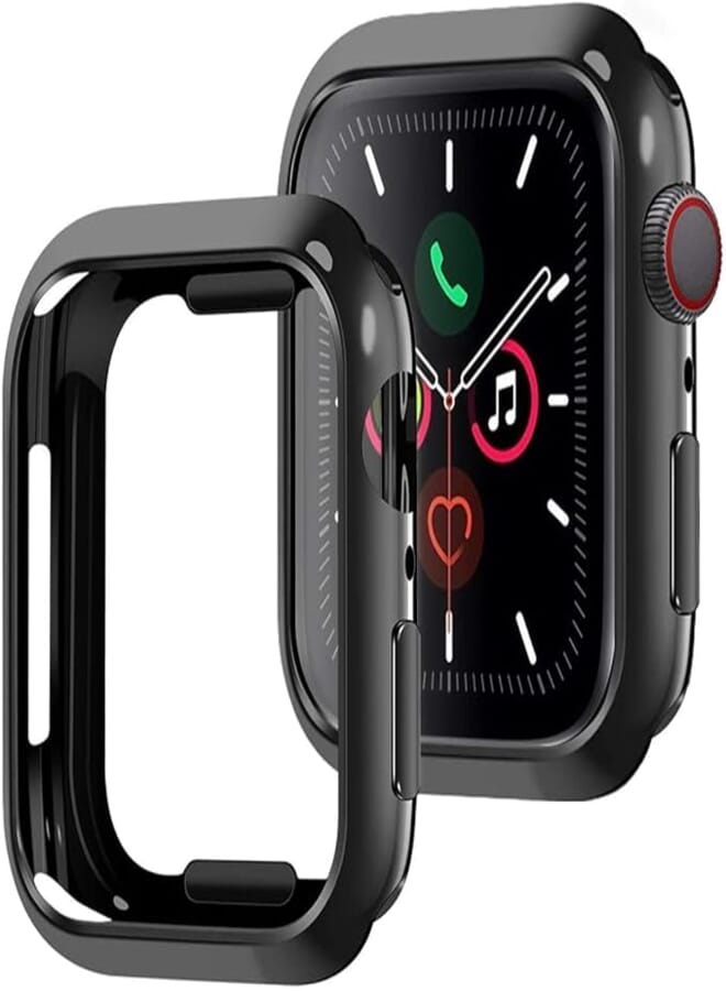 Tensea [2Pack] Compatible for Apple Watch Series 8 & 7 Case Protector 45mm, 2 Pack Ultra-Thin Protective Bumper Soft Flexible TPU Cover Replacement for iWatch Case Series 7 (for 45 mm Only, Black)